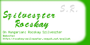 szilveszter rocskay business card